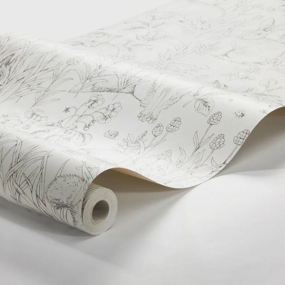 NWT Forest Friends 7478 Borastapeter Wallpaper Hygge Cottagecore Fox Badger Bugs